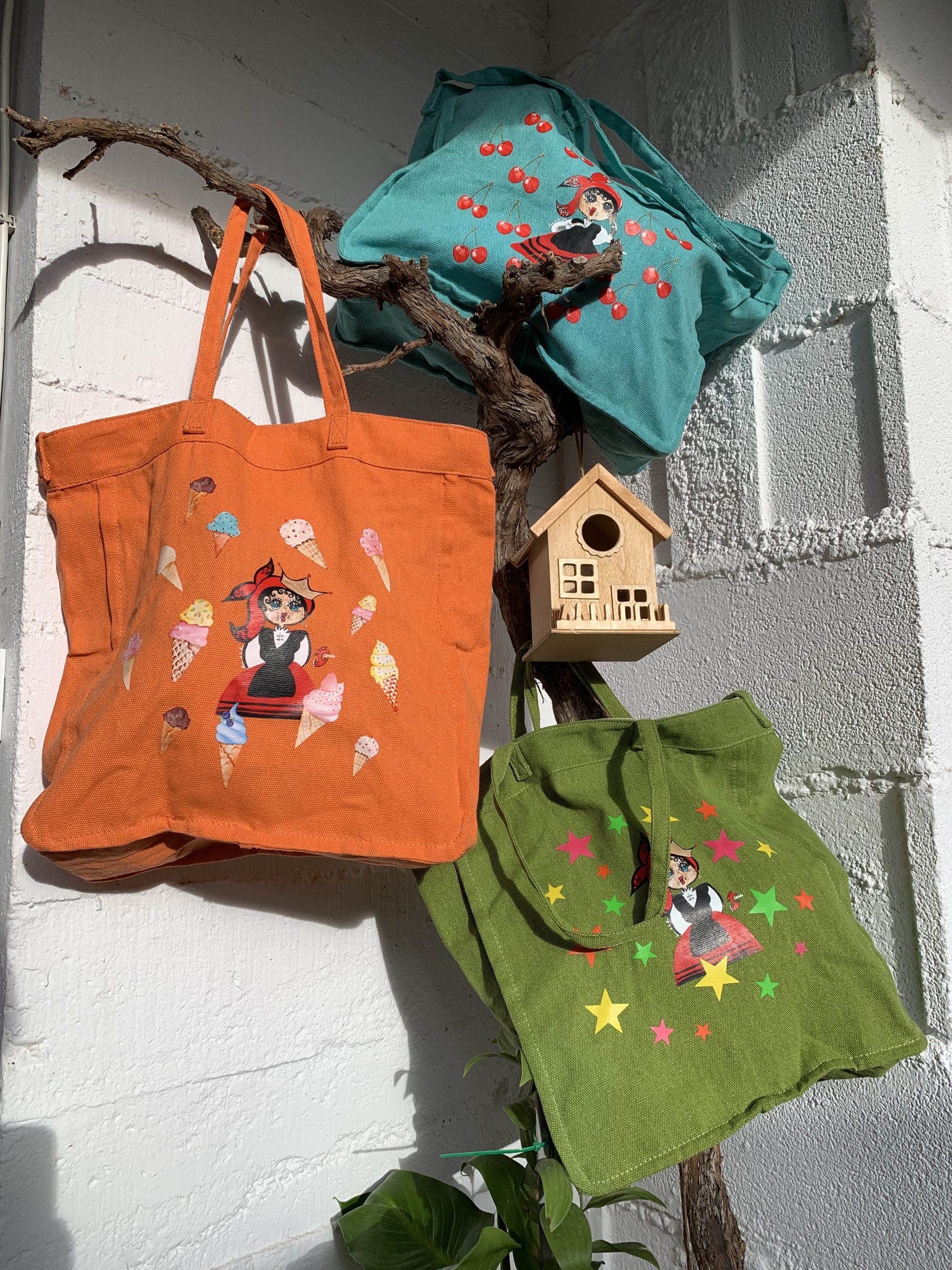 BOLSO TOTE CARMELA VERDE ESTRELLAS - Imagen 3