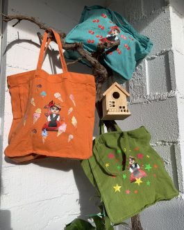 BOLSO TOTE CARMELA CEREZAS AZUL